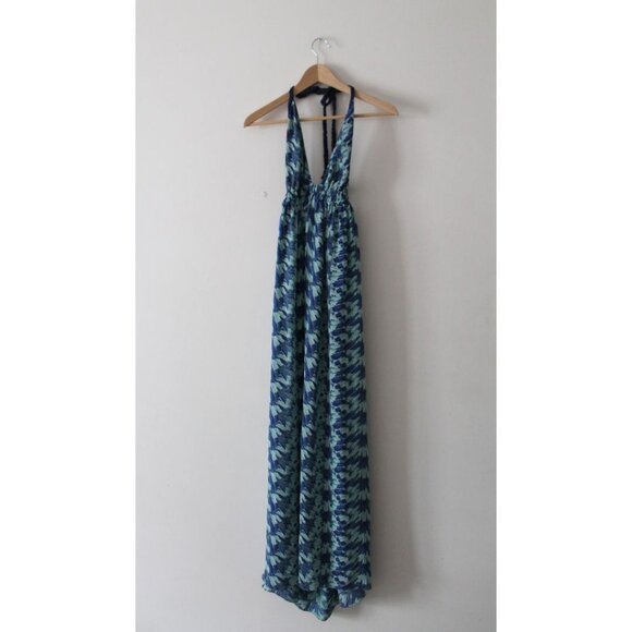 LoveShackFancy Braided Love Maxi Silk Dress Blue Size 0 - Picture 2 of 7